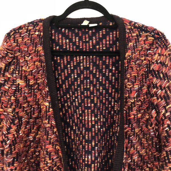 Anthropologie Moth Keavy Textured Open Front Cardigan Sweater Size L Mohair Wool - Picture 8 of 12